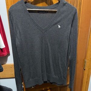 Abercrombie & Fitch Charcoal V-Neck Pullover